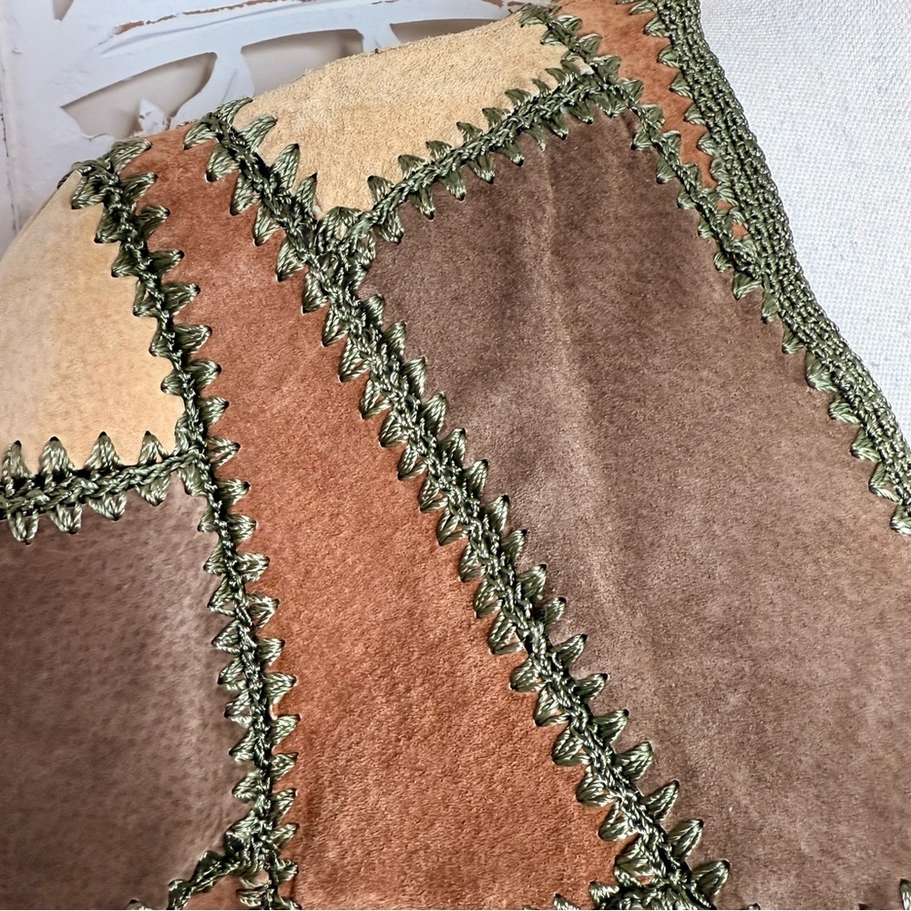 Vintage Brown Leather Patchwork Jacket - image 4